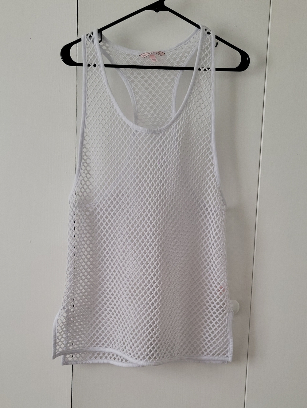 Victoria's Secret White Mesh Swim Cover-Up Tank